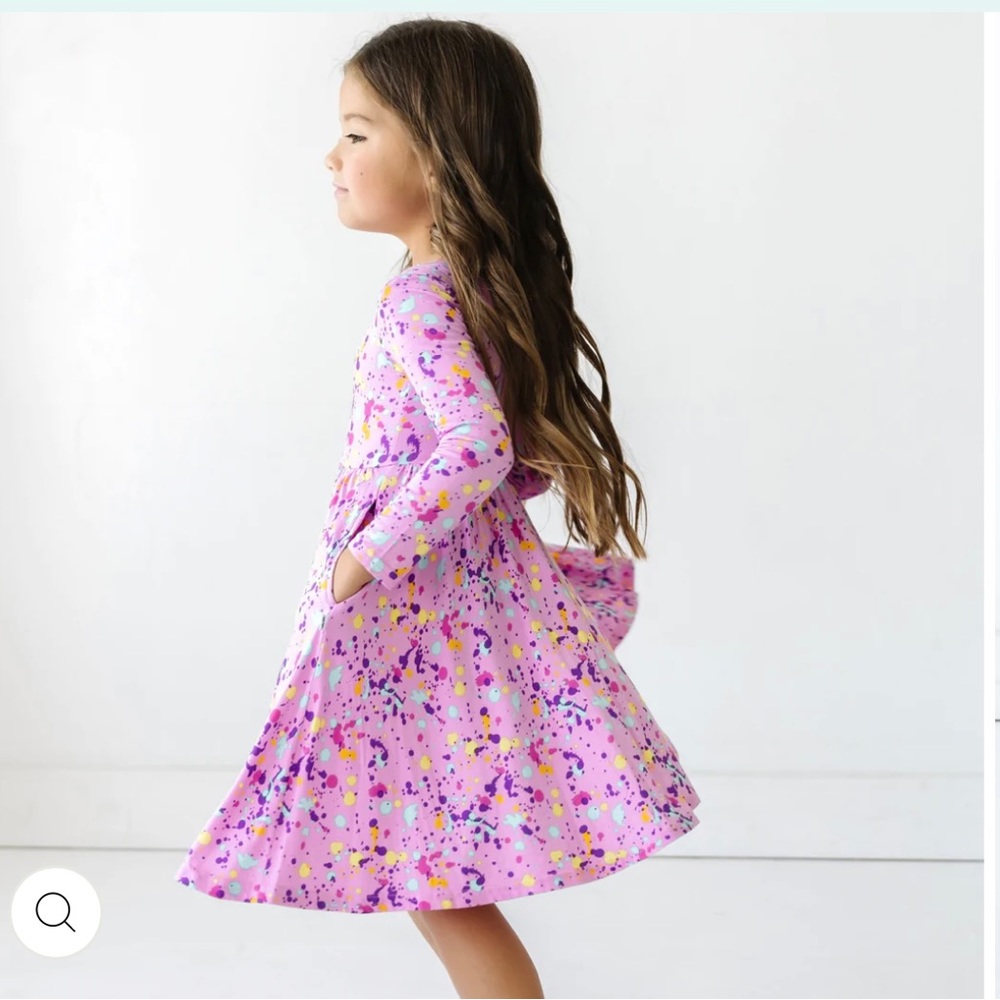 Little Sleepies pink paint party dress